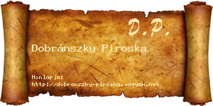 Dobránszky Piroska névjegykártya
